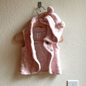 Carter’s fleece plush vest bear hoodie 9m